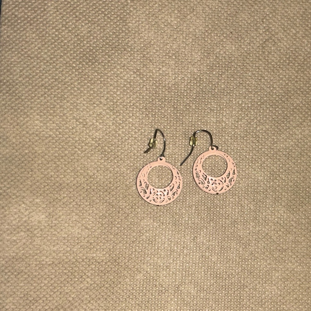 Elegant Pink Circular Earrings